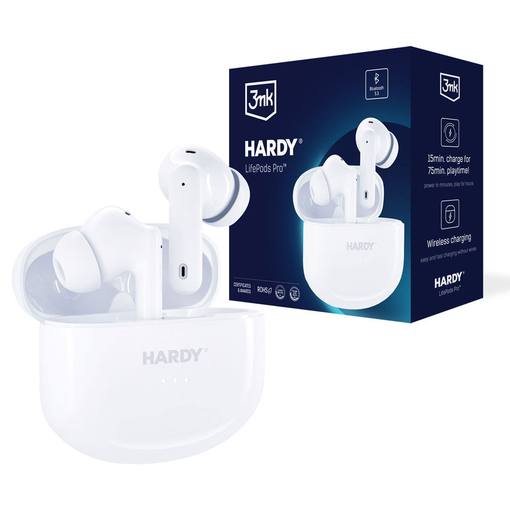 SŁUCHAWKI 3MK HARDY LIFEPODS PRO WHITE BIAŁE