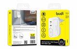 ŁADOWARKA Z LAMPKĄ BUDI 326DE 2XUSB-C 40W BIAŁA