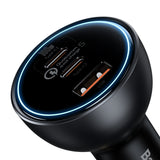BASEUS ŁADOWARKA SAMOCHODOWA QC 5 PD 160W 1X USB 2X USB-C CZARNA + KABEL USB-C - USB-C