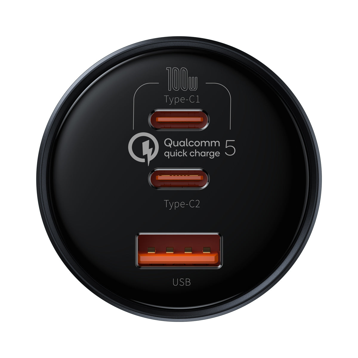 BASEUS ŁADOWARKA SAMOCHODOWA QC 5 PD 160W 1X USB 2X USB-C CZARNA + KABEL USB-C - USB-C