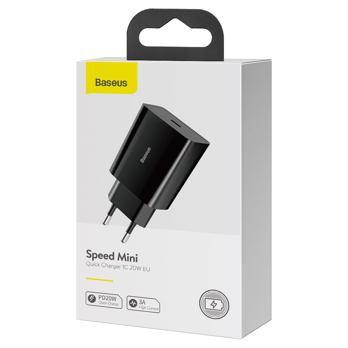 BASEUS ŁADOWARKA SIECIOWA SPEED MINI PD 20W 1X USB-C CZARNA