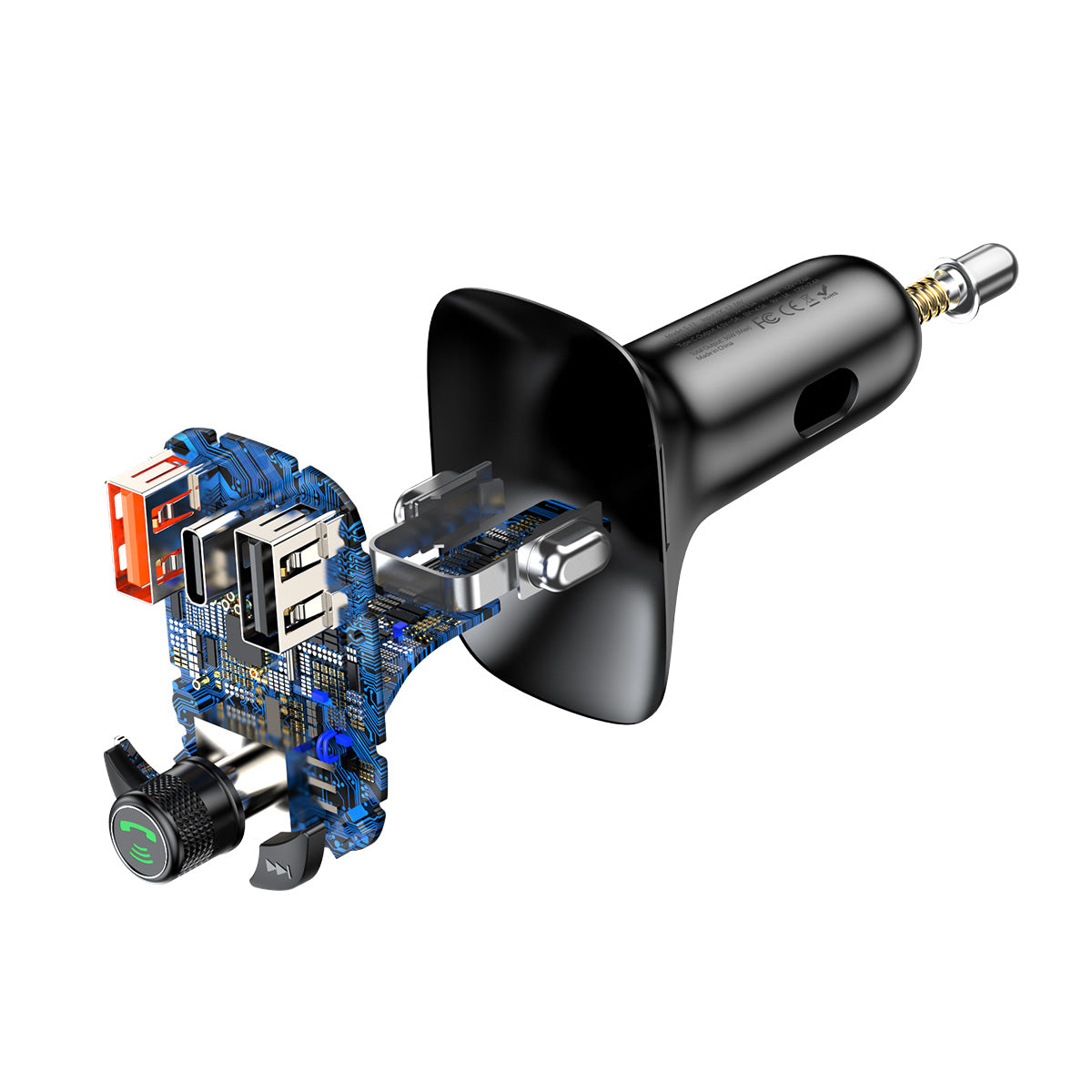 BASEUS TRANSMITER FM T-SHAPED S-13 BLUETOOTH MP3 ŁADOWARKA SAMOCHODOWA CZARNA