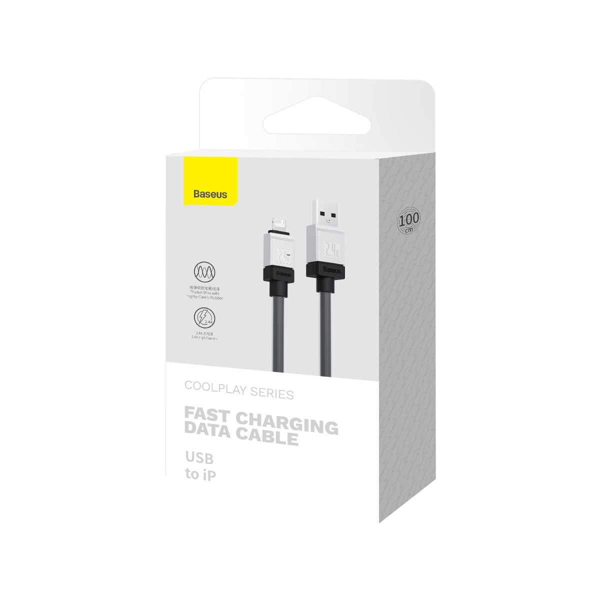 BASEUS KABEL COOLPLAY USB - LIGHTNING 1M 2,4A CZARNY