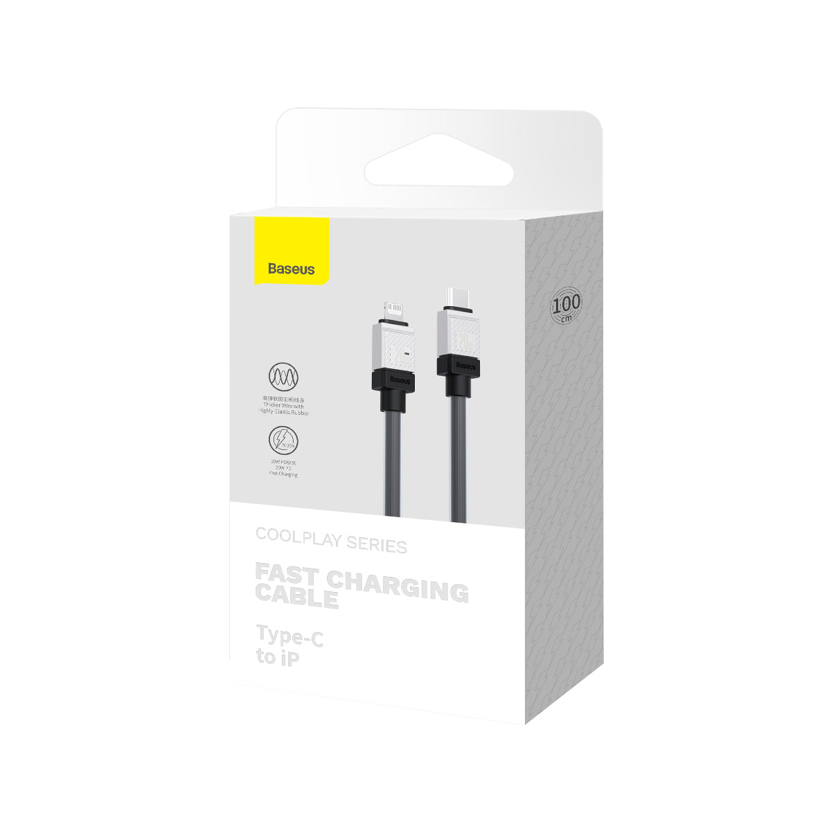 BASEUS KABEL COOLPLAY USB-C - LIGHTNING 1M 20W CZARNY
