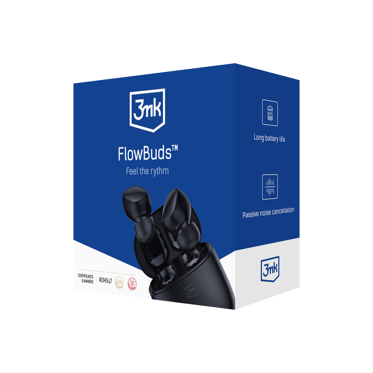 SŁUCHAWKI 3MK FLOWBUDS BLACK CZARNE