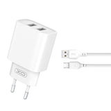 XO ŁADOWARKA SIECIOWA CE02C 2X USB 2,1A BIAŁA + KABEL MICRO USB