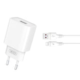 XO ŁADOWARKA SIECIOWA CE02D QC 3.0 18W 1X USB BIAŁA + KABEL USB-C