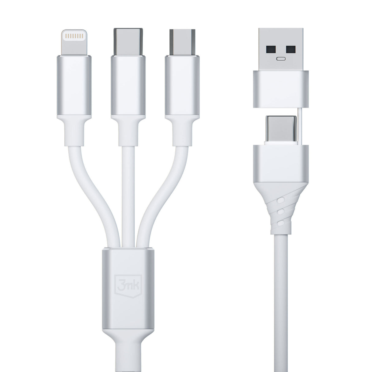 KABEL 3W1 3MK HYPER CABLE 3IN1 A/C TO C/MICRO/LIGHTNING 1.5M WHITE BIAŁY