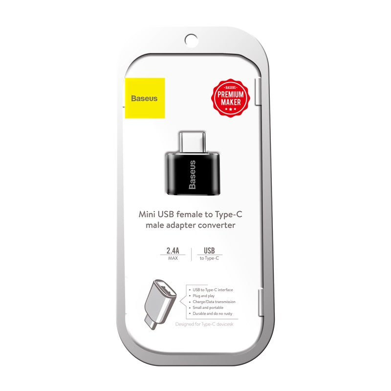 BASEUS ADAPTER OTG MINI USB - USB-C CZARNY