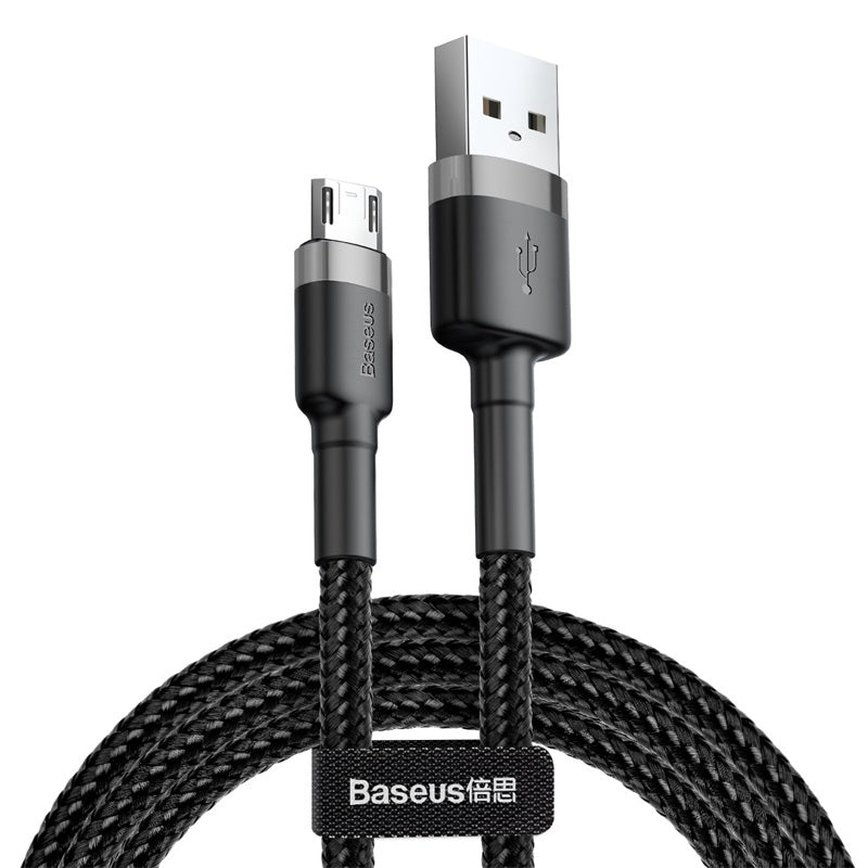 BASEUS KABEL CAFULE USB - MICRO USB 1,0M 2,4A SZARO-CZARNY