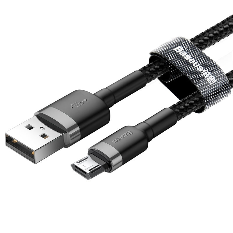 BASEUS KABEL CAFULE USB - MICRO USB 1,0M 2,4A SZARO-CZARNY