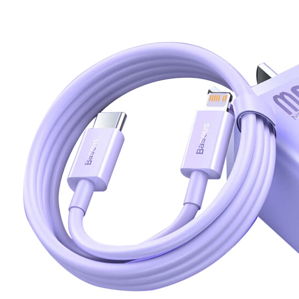 BASEUS KABEL SUPERIOR PD USB-C - LIGHTNING 1,0M FIOLETOWY 20W