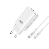 XO ŁADOWARKA SIECIOWA CE17 PD 65W 1X USB-C 1X USB BIAŁA + KABEL USB-C - USB-C