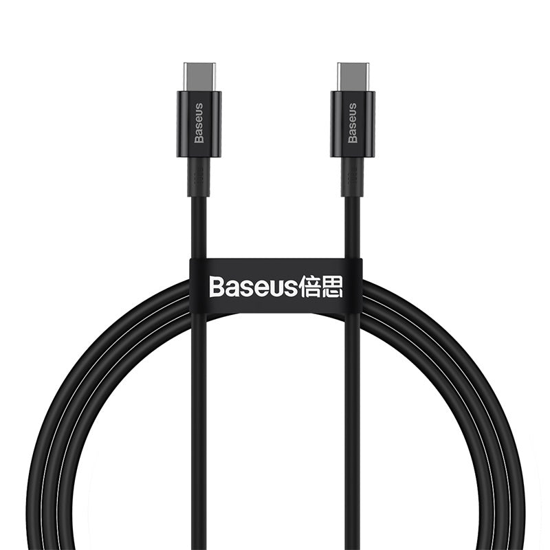 BASEUS KABEL SUPERIOR PD USB-C - USB-C 1,0M CZARNY 100W