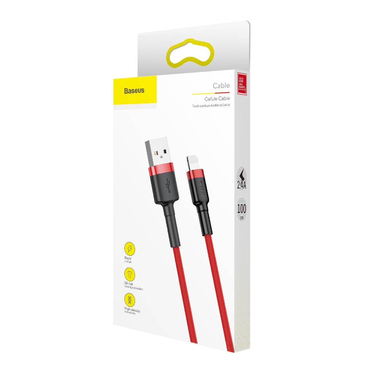 BASEUS KABEL CAFULE USB - LIGHTNING 1,0M 2,4A CZERWONY