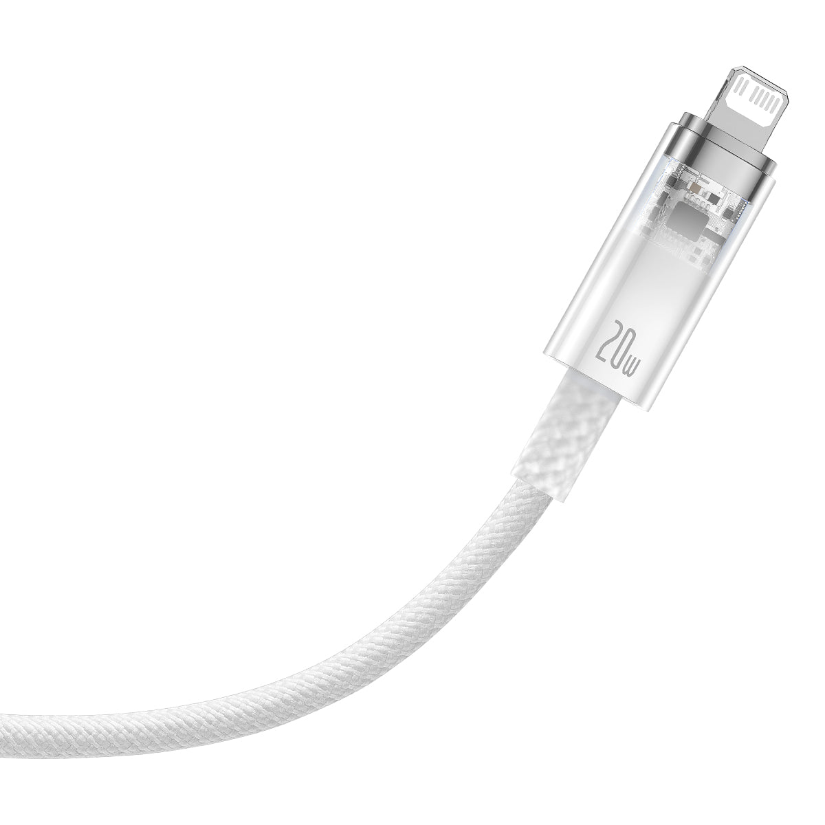 BASEUS KABEL EXPLORER PD USB-C - LIGHTNING 1,0M BIAŁY Z KONTROLĄ TEMPERATURY 20W