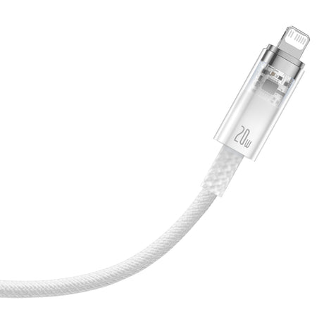 BASEUS KABEL EXPLORER PD USB-C - LIGHTNING 1,0M BIAŁY Z KONTROLĄ TEMPERATURY 20W