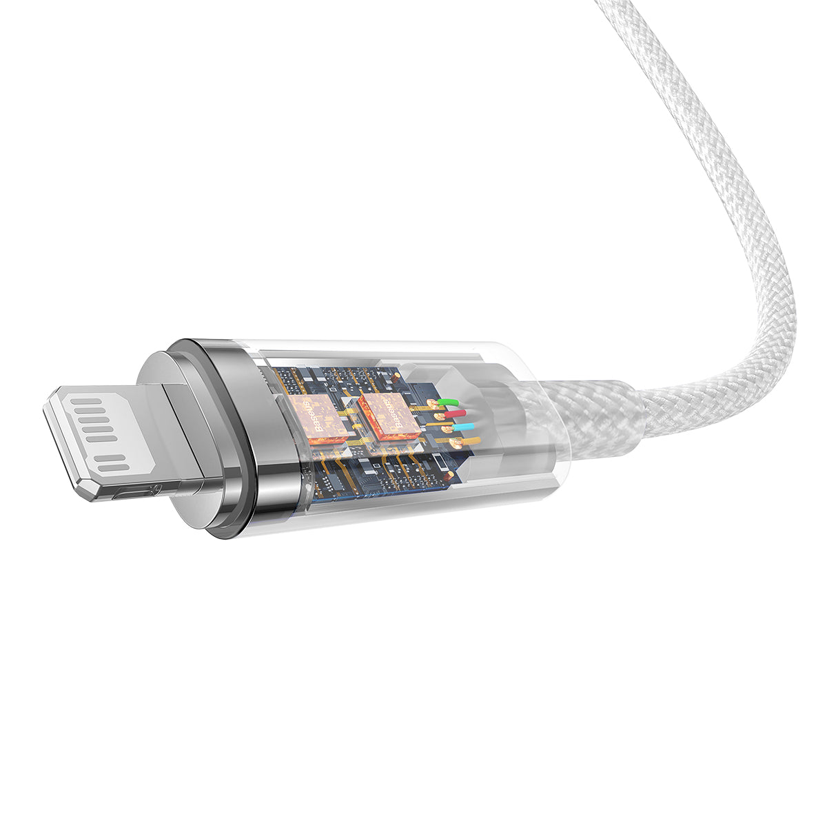 BASEUS KABEL EXPLORER PD USB-C - LIGHTNING 1,0M BIAŁY Z KONTROLĄ TEMPERATURY 20W