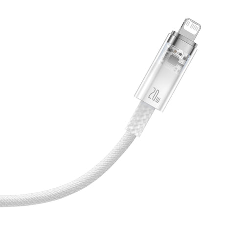 BASEUS KABEL EXPLORER PD USB-C - LIGHTNING 2,0M BIAŁY Z KONTROLĄ TEMPERATURY 20W