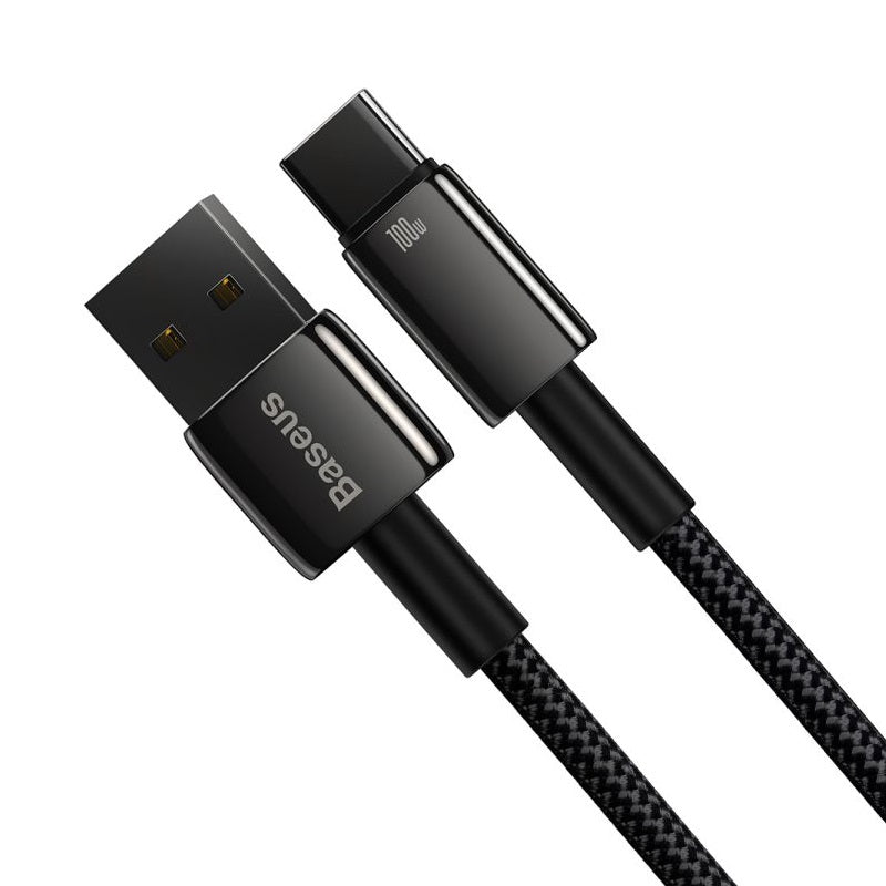 BASEUS KABEL TUNGSTEN USB - USB-C 1,0M CZARNY 100W