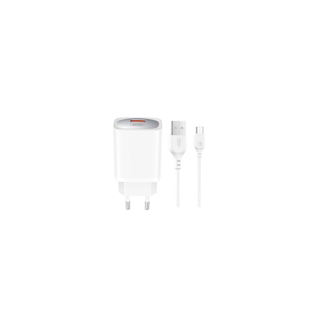 XO ŁADOWARKA SIECIOWA CE19 QC 18W 1X USB BIAŁA + KABEL MICRO USB