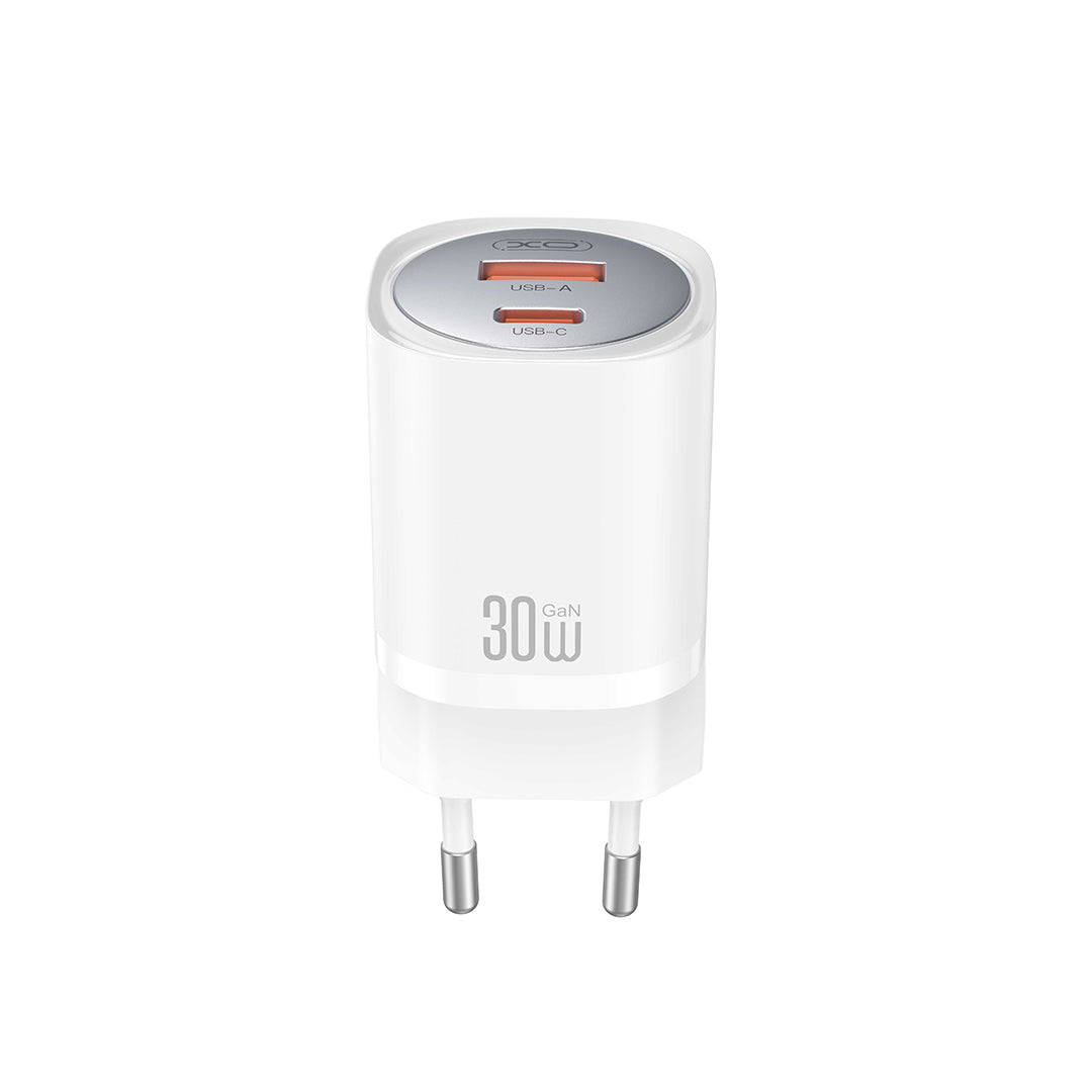 XO ŁADOWARKA SIECIOWA CE21 PD 30W 1X USB-C 1X USB BIAŁA + KABEL USB-C - LIGHTNING