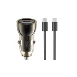 XO ŁADOWARKA SAMOCHODOWA CC60 60W 1X USB 1X USB-C CZARNA + KABEL USB-C - USB-C
