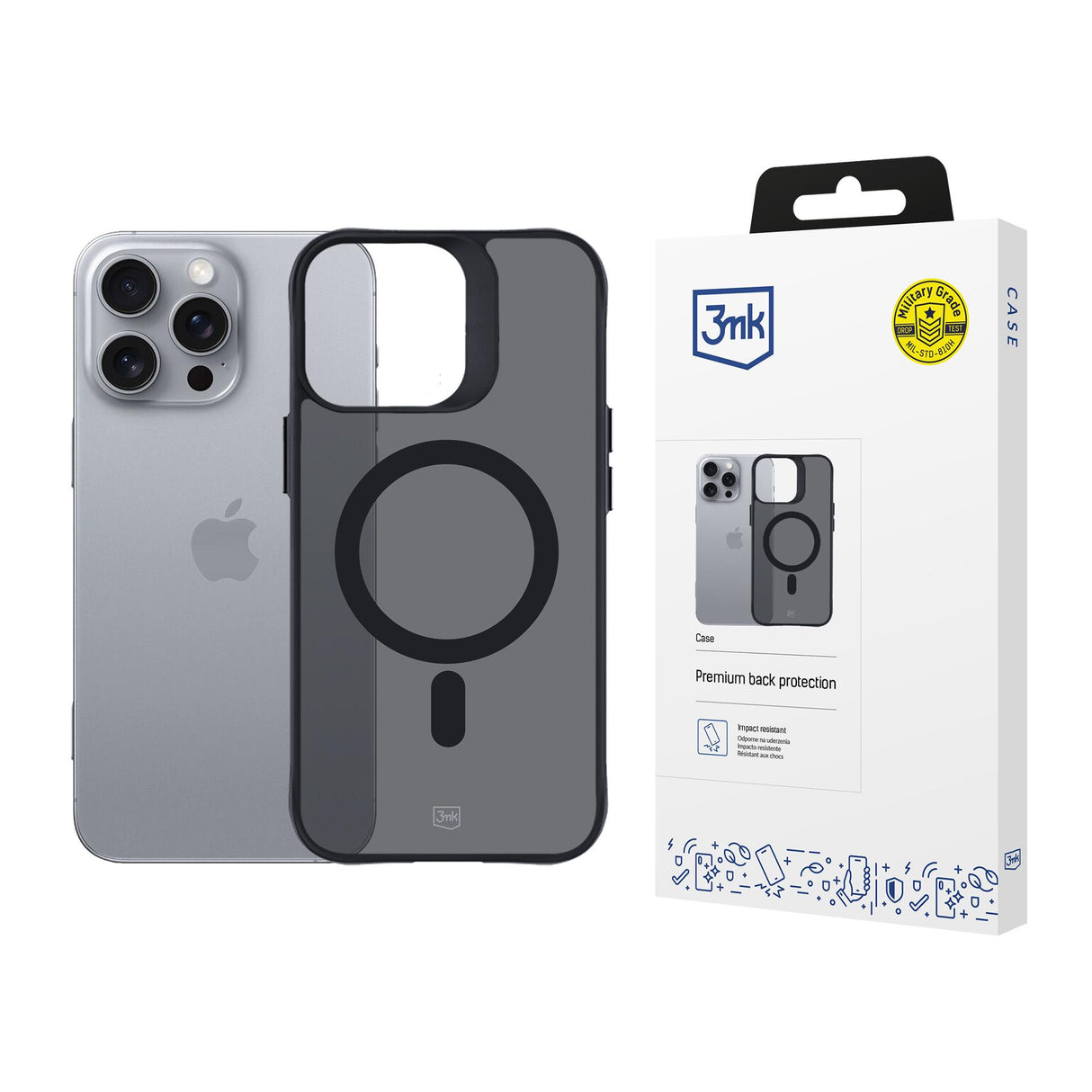 ETUI APPLE IPHONE 16 PRO MAX - 3MK SMOKE MAGCASE