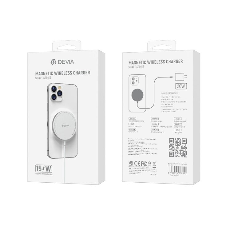 ŁADOWARKA INDUKCYJNA DEVIA SMART MAGNETYCZNA 15W BIAŁA