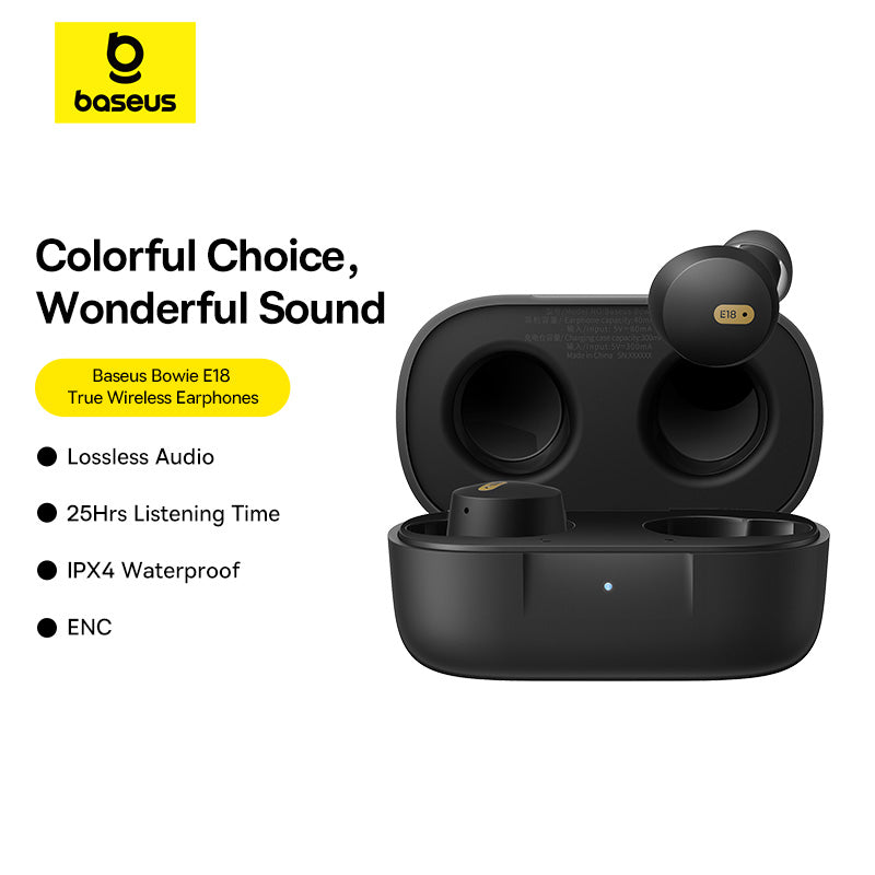 BASEUS SŁUCHAWKI BLUETOOTH BOWIE E18 TRUE WIRELESS EARPHONES CZARNE