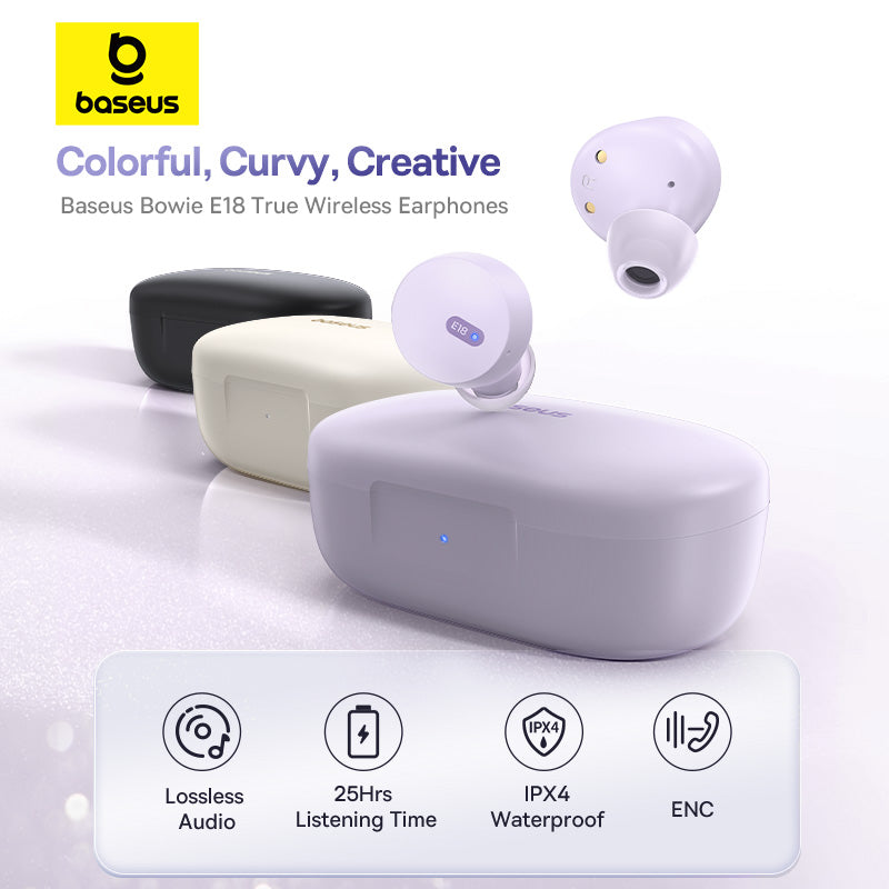 BASEUS SŁUCHAWKI BLUETOOTH BOWIE E18 TRUE WIRELESS EARPHONES CZARNE