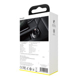 BASEUS ŁADOWARKA SAMOCHODOWA USB 2X 24W SZARA DIGITAL DISPLAY 4.8A
