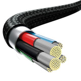BASEUS KABEL 3W1 RAPID PD USB-C - MICRO USB + LIGHTNING + USB-C 1,5M CZARNY 20W