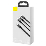 BASEUS KABEL 3W1 RAPID PD USB-C - MICRO USB + LIGHTNING + USB-C 1,5M CZARNY 20W