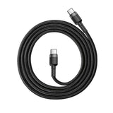 BASEUS KABEL CAFULE PD 2.0 USB-C - USB-C 1,0M 3A SZARO-CZARNY 60W