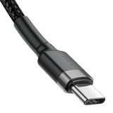 BASEUS KABEL CAFULE PD 2.0 USB-C - USB-C 1,0M 3A SZARO-CZARNY 60W