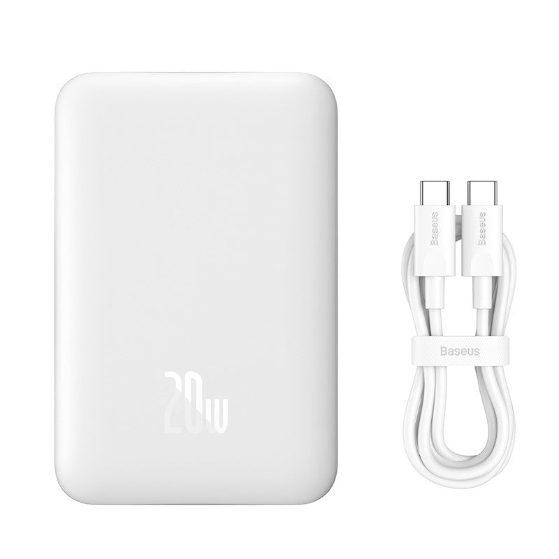 BASEUS POWER BANK MAGNETYCZNY MINI 20W 10000MAH BIAŁY