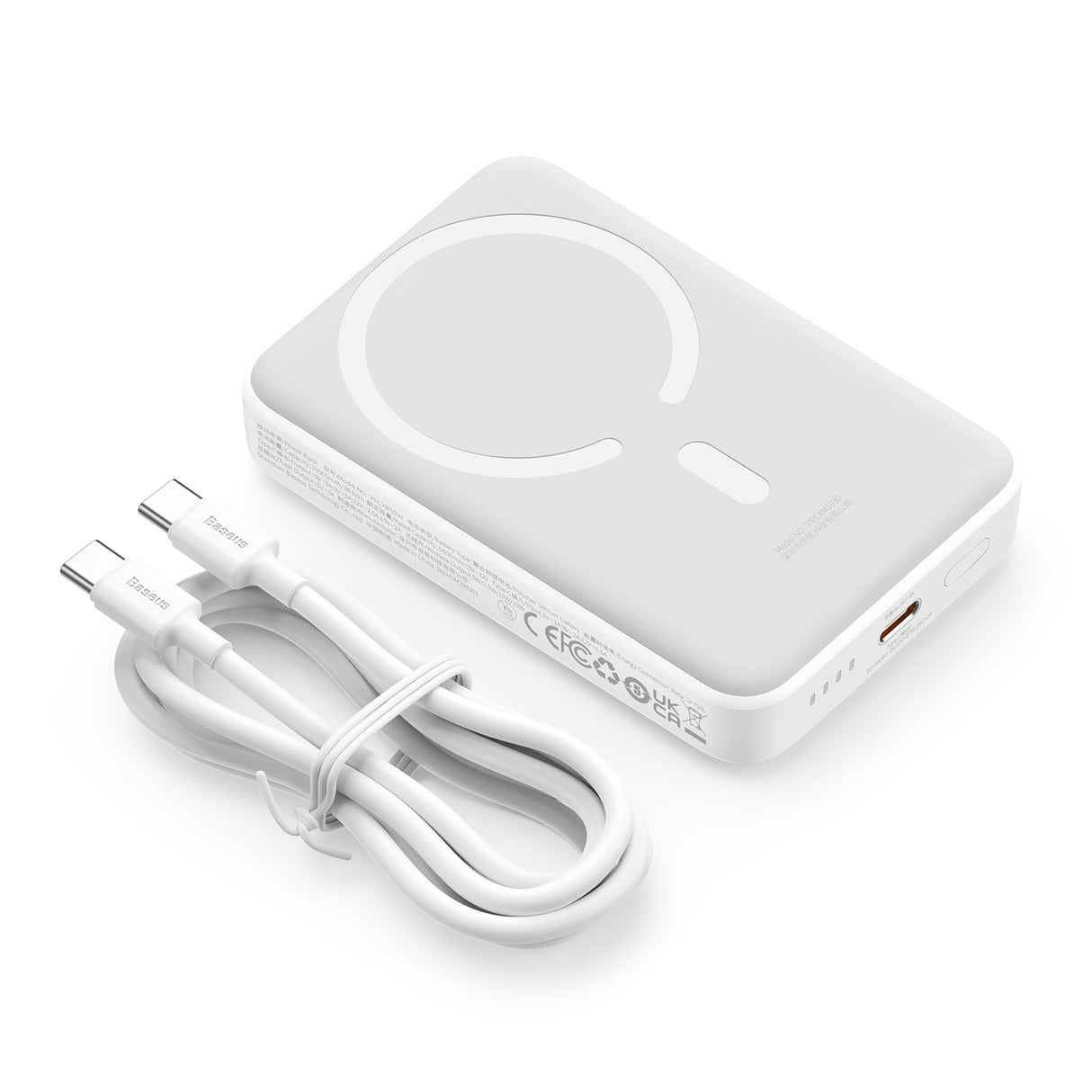 BASEUS POWER BANK MAGNETYCZNY MINI 30W 10000MAH BIAŁY