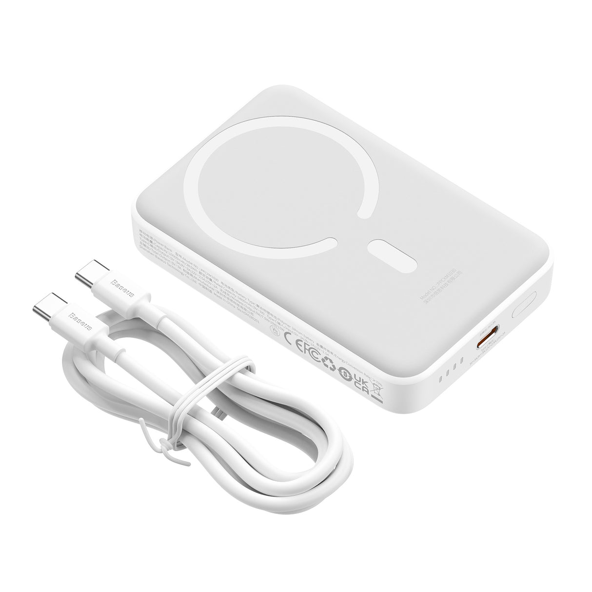 BASEUS POWER BANK MAGNETYCZNY MINI 30W 10000MAH BIAŁY