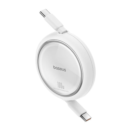BASEUS KABEL FREE2DRAW MINI USB-C - USB-C 1,0M 100W BIAŁY ZWIJANY