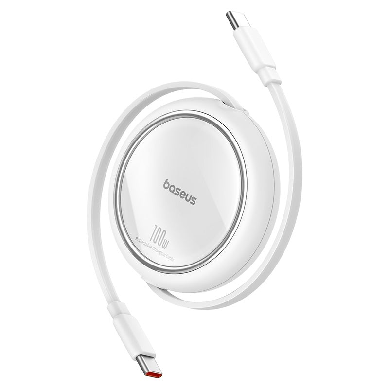 BASEUS KABEL FREE2DRAW MINI USB-C - USB-C 1,0M 100W BIAŁY ZWIJANY