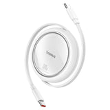 BASEUS KABEL FREE2DRAW MINI USB-C - USB-C 1,0M 100W BIAŁY ZWIJANY