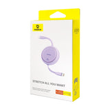 BASEUS KABEL FREE2DRAW MINI RETRACTABLE CHARGING CABLE TYPE-C TO TYPE-C 100W 1M FIOLETOWY