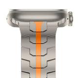 PASEK TECH-PROTECT STAINLESS LINE APPLE WATCH 6 / 7 / 8 / 9 / 10 / SE / ULTRA 1 / 2 (44 / 45 / 46 / 49 MM) TITANIUM/ORANGE