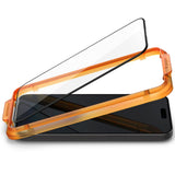 SZKŁO HARTOWANE SPIGEN ALM GLASS FC 2-PACK IPHONE 15 PLUS BLACK CZARNA RAMKA