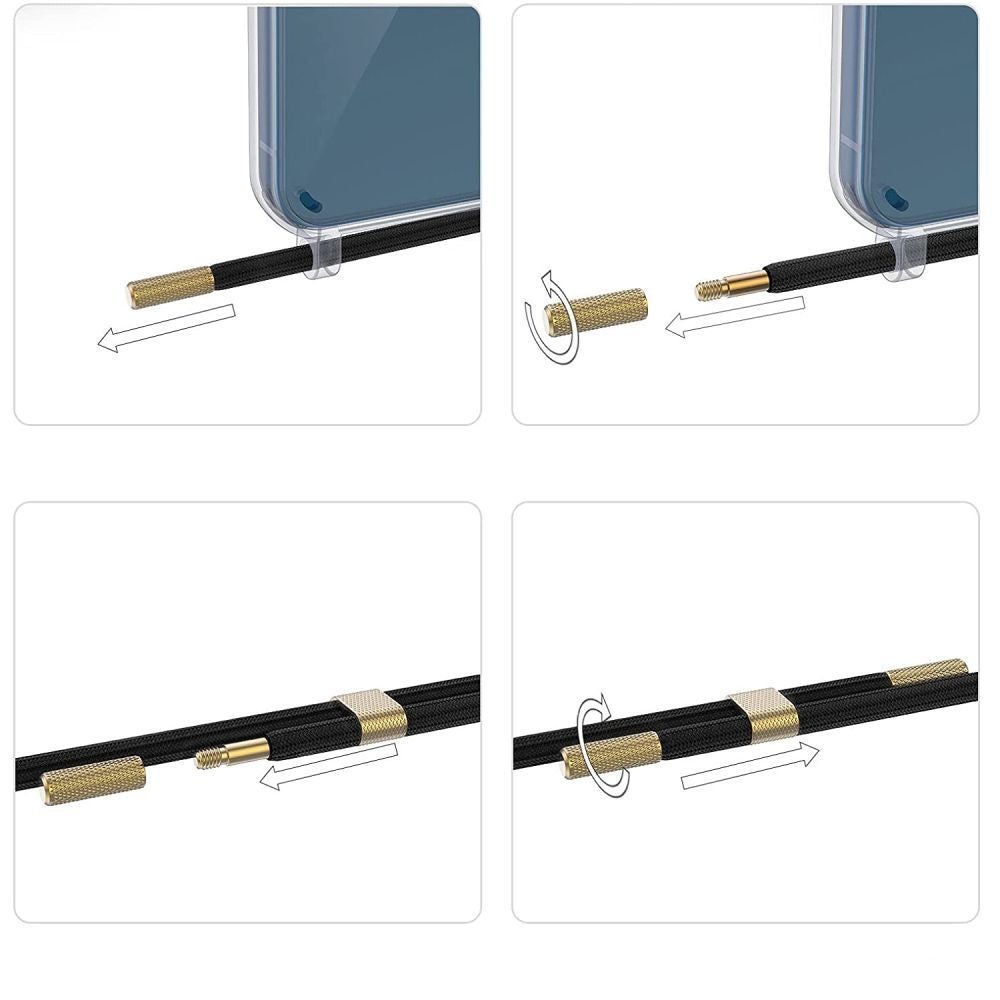 ETUI ZE SMYCZKĄ TECH-PROTECT FLEXAIR CHAIN MAGSAFE IPHONE 15 PRO MAX CZARNA I BEŻOWA
