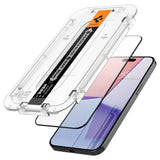SZKŁO HARTOWANE SPIGEN GLAS.TR ”EZ FIT” FC 2-PACK IPHONE 15 PRO MAX BLACK CZARNA RAMKA