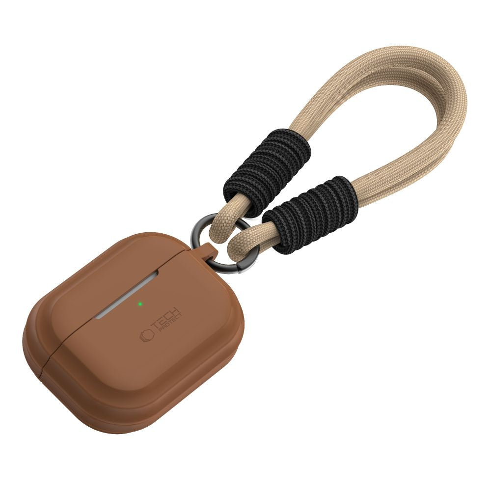 ETUI NA SŁUCHAWKI TECH-PROTECT SILICONE ROPE APPLE AIRPODS PRO 1 / 2 CHOCOLATE BROWN BRĄZOWE