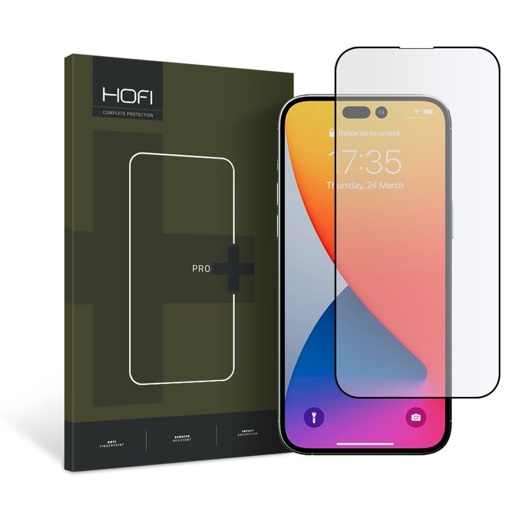 SZKŁO HARTOWANE HOFI GLASS PRO+ IPHONE 14 PRO MAX BLACK CZARNA RAMKA