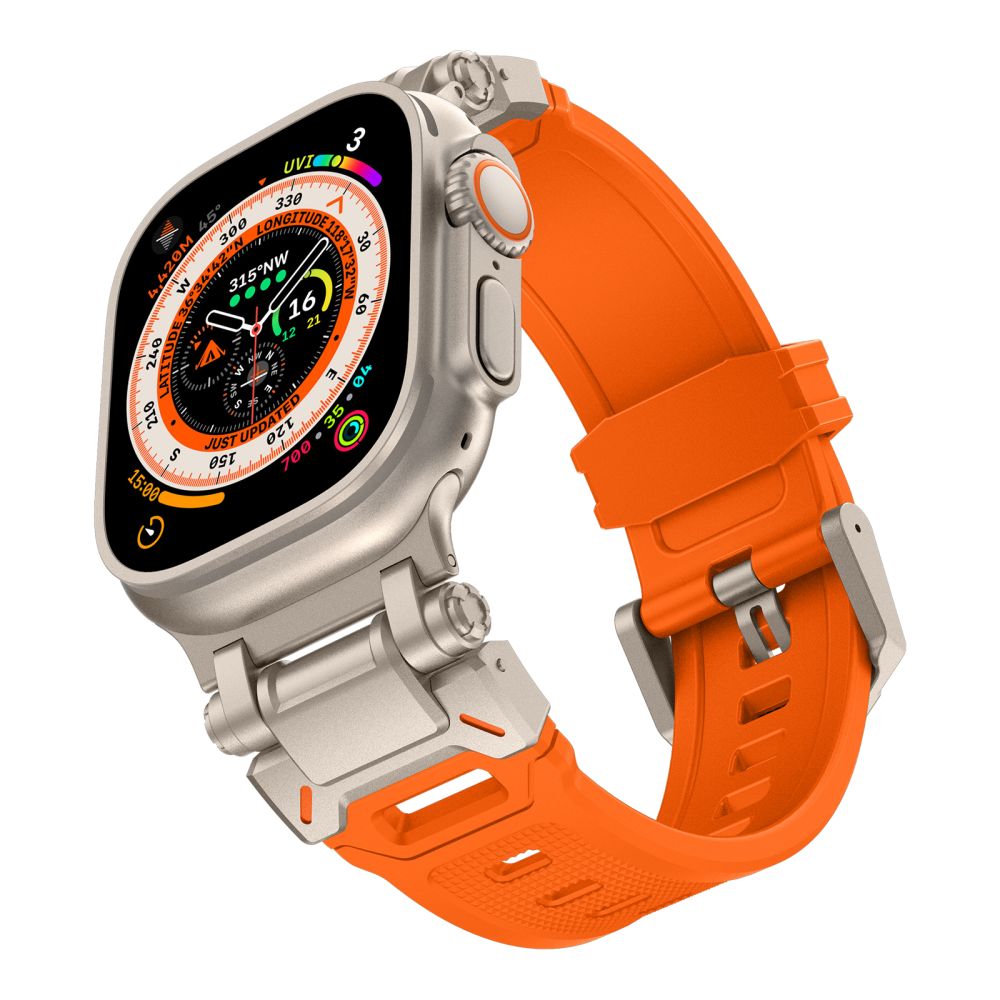 PASEK TECH-PROTECT DELTA PRO APPLE WATCH 6 / 7 / 8 / 9 / 10 / SE / ULTRA 1 / 2 (44 / 45 / 46 / 49 MM) POMARAŃCZOWO TYTANOWY